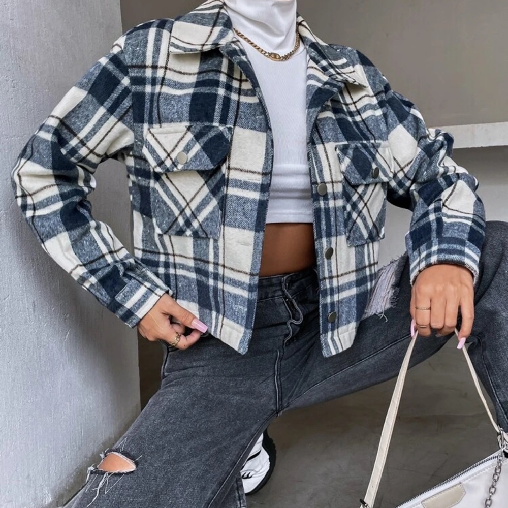 Plaid Button Up Jacket